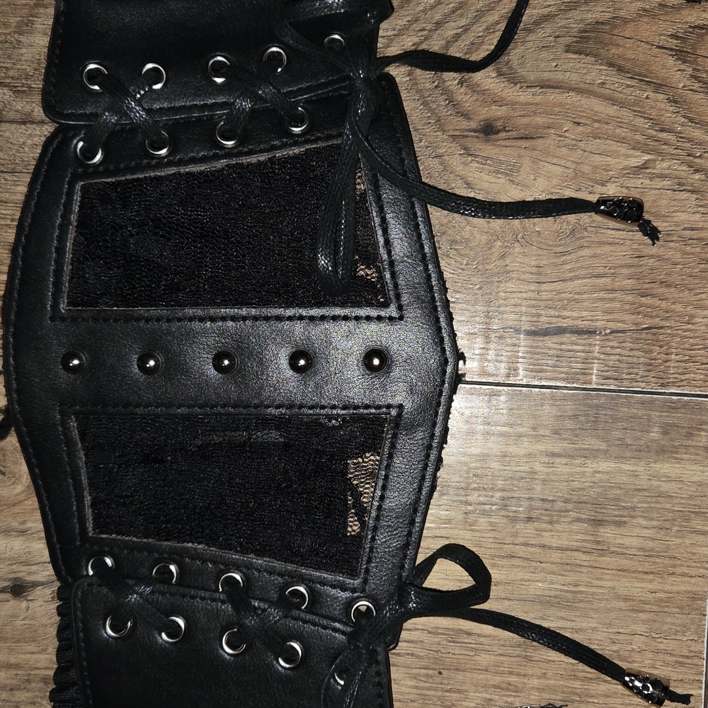 SHEIN | Renaissance Accessories Black Elastic Waist Belt Corset Lace Mesh Sexy - Picture 6 of 8